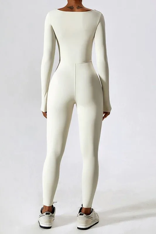 Eboni Long sleeve square collar jumpsuit
