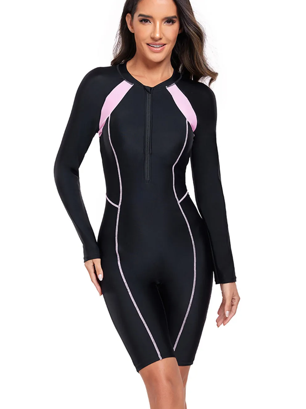Long sleeve UV protection one piece swimsuit UPF50  Rash Guard
